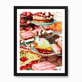 Pies And Pastries Art Print