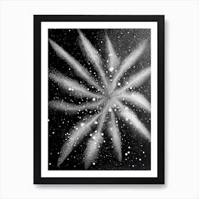 Diamond Dust, Snowflakes, Black & White 3 Art Print