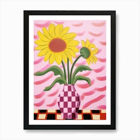 Sunflower Flower Vase 2 Art Print