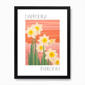 Daffodils In Bloom Flowers Bold Illustration 2 Art Print