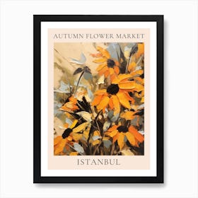 Autumn Flower Market Poster Istanbul Art Print