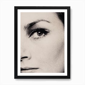 Black And White Femail Eye Portrait Art Print