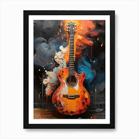 Guitar On Fire Poster