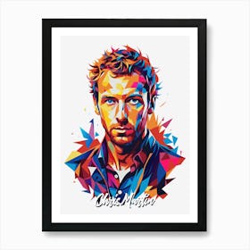 Chrish Martin Coldplay 02  Portrait Music WPAP Pop Art Art Print