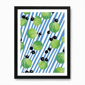 Gooseberries Fruit Summer Illustration 2 Art Print