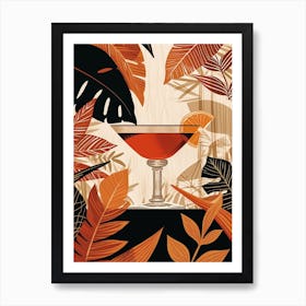 Manhattan Art Deco Inspired Cocktail 1 Art Print