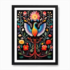 Folk Bird Illustration Harrier 2 Art Print