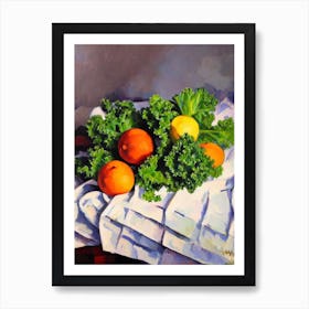 Kale Cezanne Style vegetable Art Print