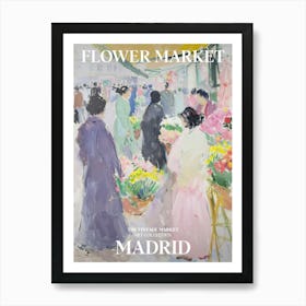 Vintage Flower Market Painting Madrid 3 Art Print