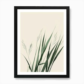 Grass Plant Minimalist Illustration 4 Art Print