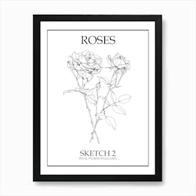 Roses Sketch 2 Poster Art Print