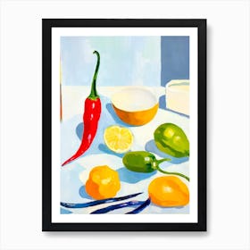 Thai Chili Pepper 3 Tablescape vegetable Art Print
