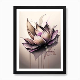 Lotus Flower Petals Graffiti 2 Art Print