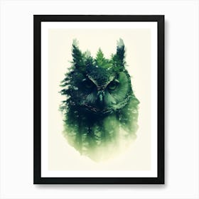 Owl In The Forest 3 Art Print