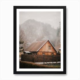 Rustic Winter Cabin Art Print