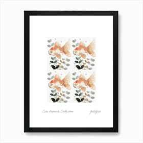 Cute Animals Collection Goldfish 4 Art Print