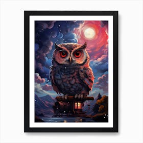 Owl In The Night Art Print