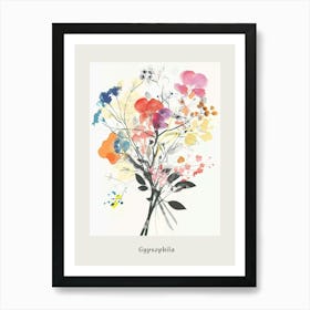 Gypsophila 4 Collage Flower Bouquet Poster Art Print
