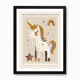 Unicorn Rainbow Doodle Illustration 1 Poster Art Print