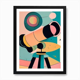 Telescope Musted Pastels Space Art Print