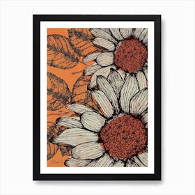 Sunflower Orange Art Print