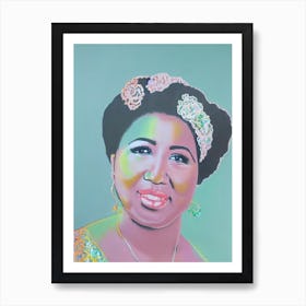 Aretha Franklin 1 Colourful Illustration Art Print