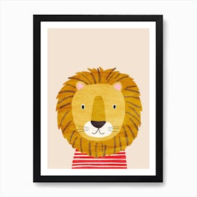 Lion Cream Nursery Animal Art Print