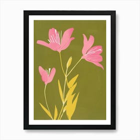 Pink & Green Fuchsia 1 Art Print