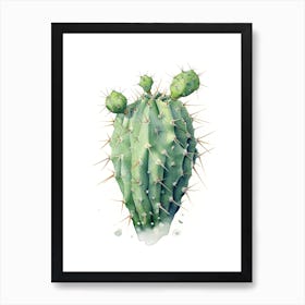 Carnegiea Gigantea Subulata Cactus Watercolour Drawing 4 Art Print