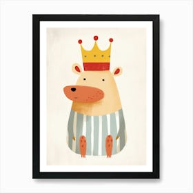 Little Capybara 2 Wearing A Crown Art Print