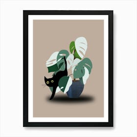 Cat In A Pot Art Print