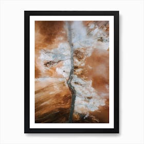Abstract River In Icelands Highlands Art Print