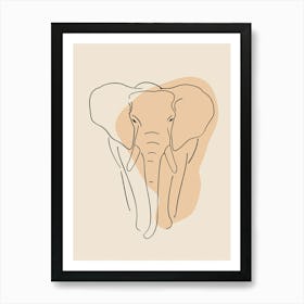 Elephant - Boho, Line Art 21 Art Print