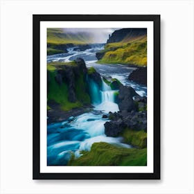 Hraunfossar, Iceland Realistic Photograph (3) Art Print