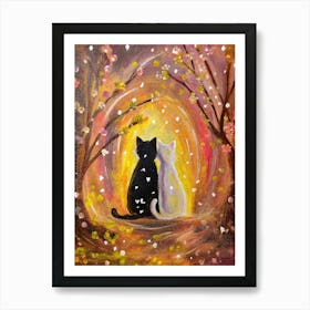 Two Cats In A Tree Poster