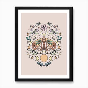 Magical Moon Moth | Blush Pink Poster