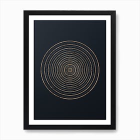 Abstract Geometric Gold Glyph on Dark Teal n.0205 Art Print