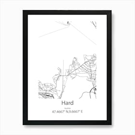 Hard,Austria Minimalist Map Art Print