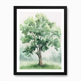 Paulownia Tree Atmospheric Watercolour Painting 7 Poster