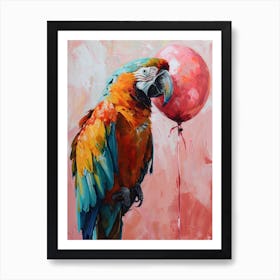 Cute Parrot With Balloon Art Print
