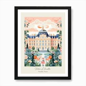 Palace Of Versailles   Versailles, France   Cute Botanical Illustration Travel 3 Poster Art Print