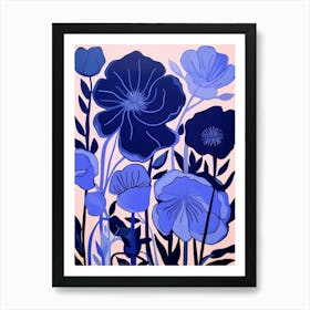 Blue Flower Illustration Lisianthus 2 Art Print