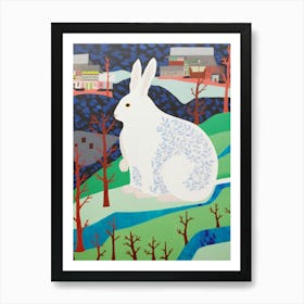 Maximalist Animal Painting Arctic Hare 1 Art Print