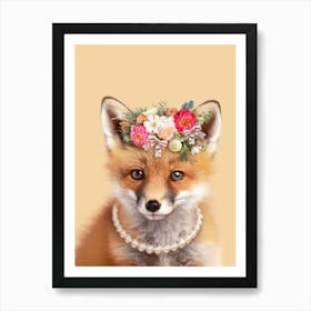 Floral Fox 2 Art Print