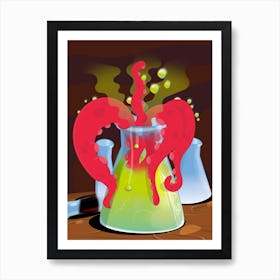 Science Flask Experiment Lab Monster Poster