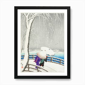 Two Women In The Snow On Yanagi Bridge (1927), Ohara Koson Art Print