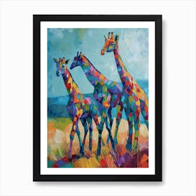 Abstract Geometric Giraffes 4 Art Print