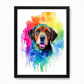 Chesapeake Bay Retriever Rainbow Oil Painting Dog Art Print