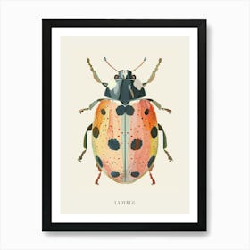 Colourful Insect Illustration Ladybug 18 Poster Art Print