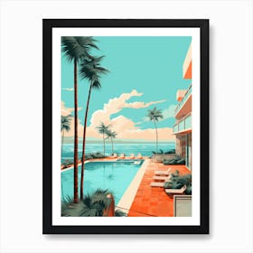 South Beach Miami Florida Abstract Orange Hues 3 Art Print